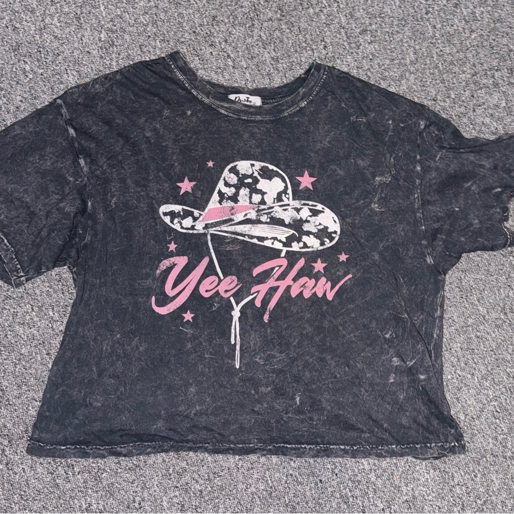 Cowgirl T-Shirt Mineral Black/Pink/White Rustee Size M